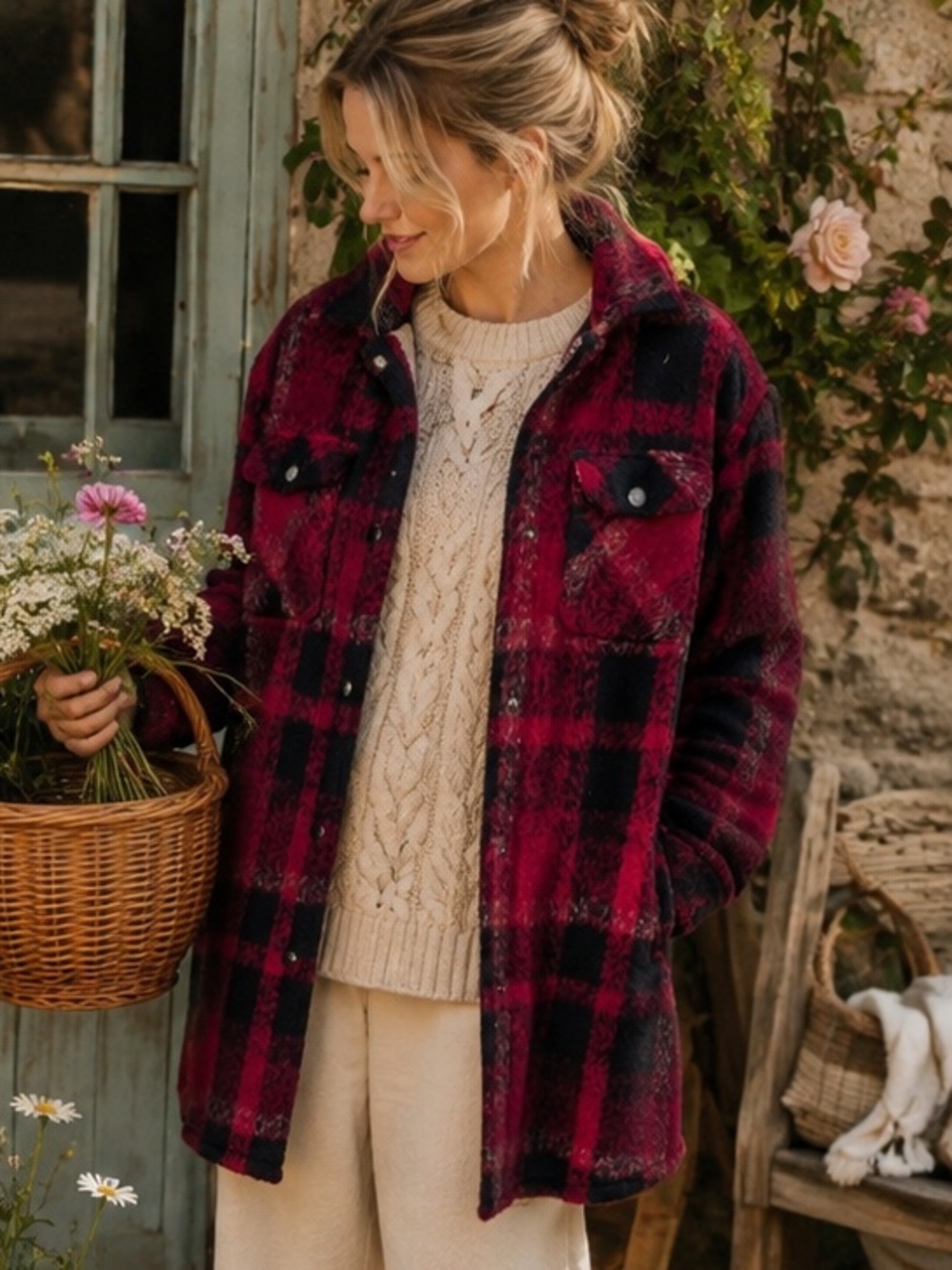 Levi's Women's Wool Blend Sherpa Lined Long Shacket /Coat